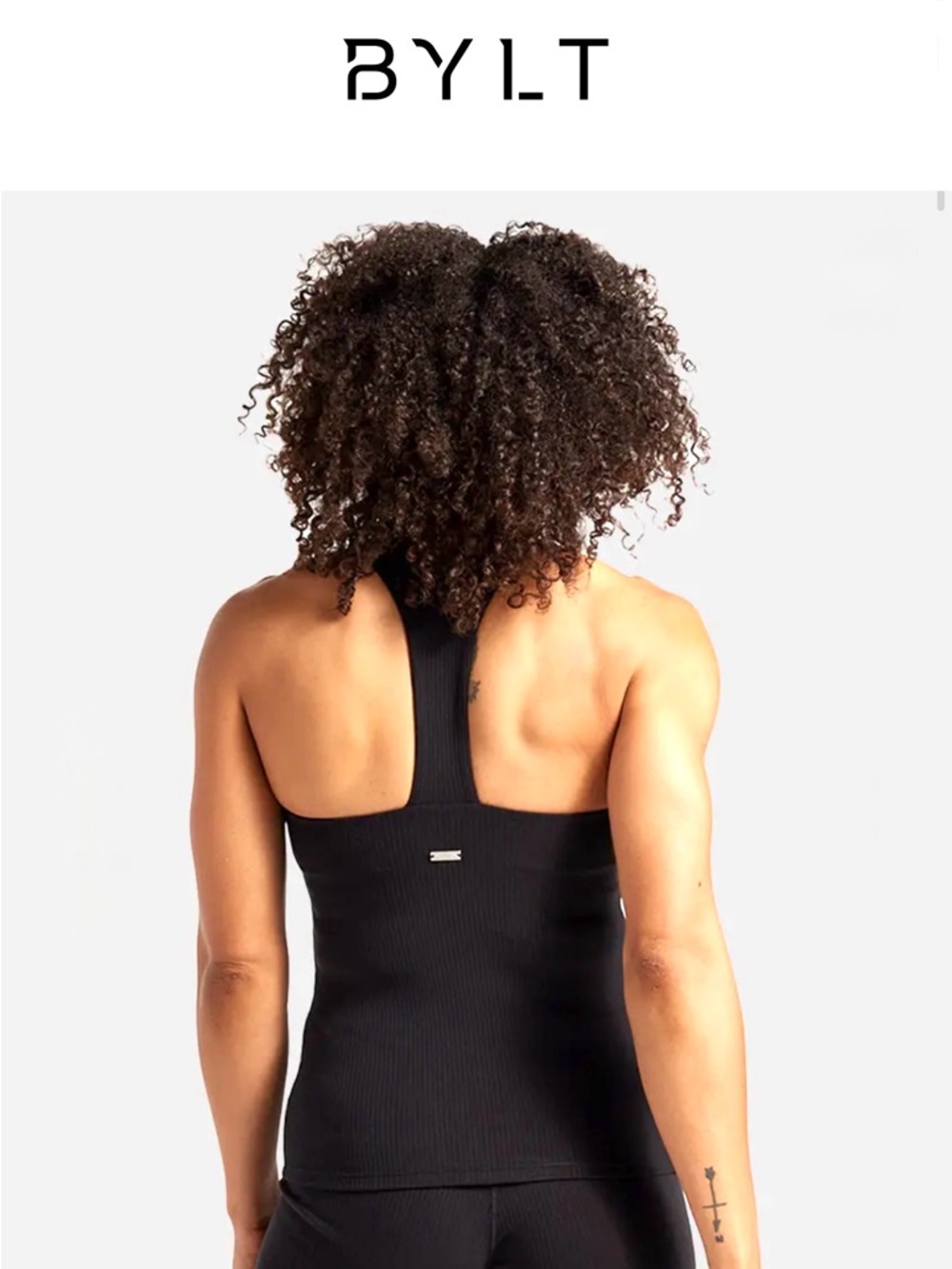 BYLT Basics Black Ribbed Racerback Tank Top AND workout Tee.  Both in 🖤XS